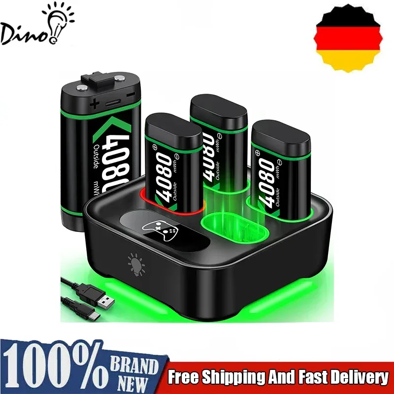 4 batteries rechargeables avec station de charge