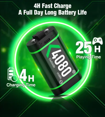 4 batteries rechargeables avec station de charge – image 2