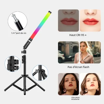 Baguette lumineuse LED RVB 50 cm avec trépied – image 3