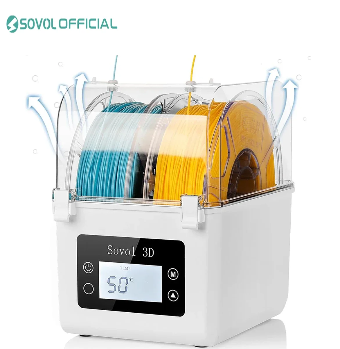 Boîte sèche pour bobines de filament 3D, blanche