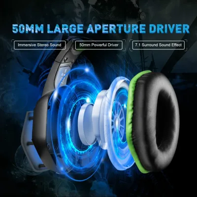Casque de jeu USB filaire avec micro et lumière RVB – image 2