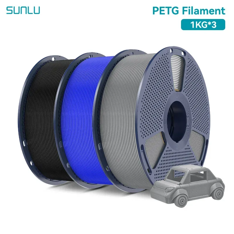 Filament PETG 1,75 mm pour impression 3D, 3 rouleaux