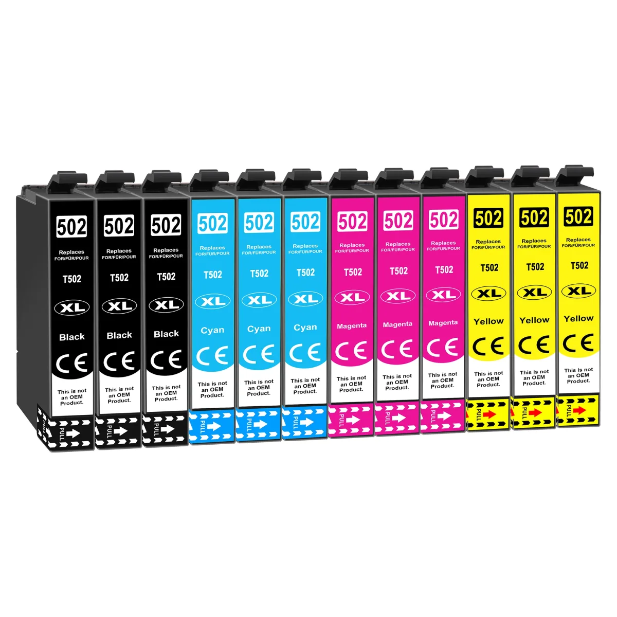 Lot de 12 cartouches d'encre 502XL noir et couleurs
