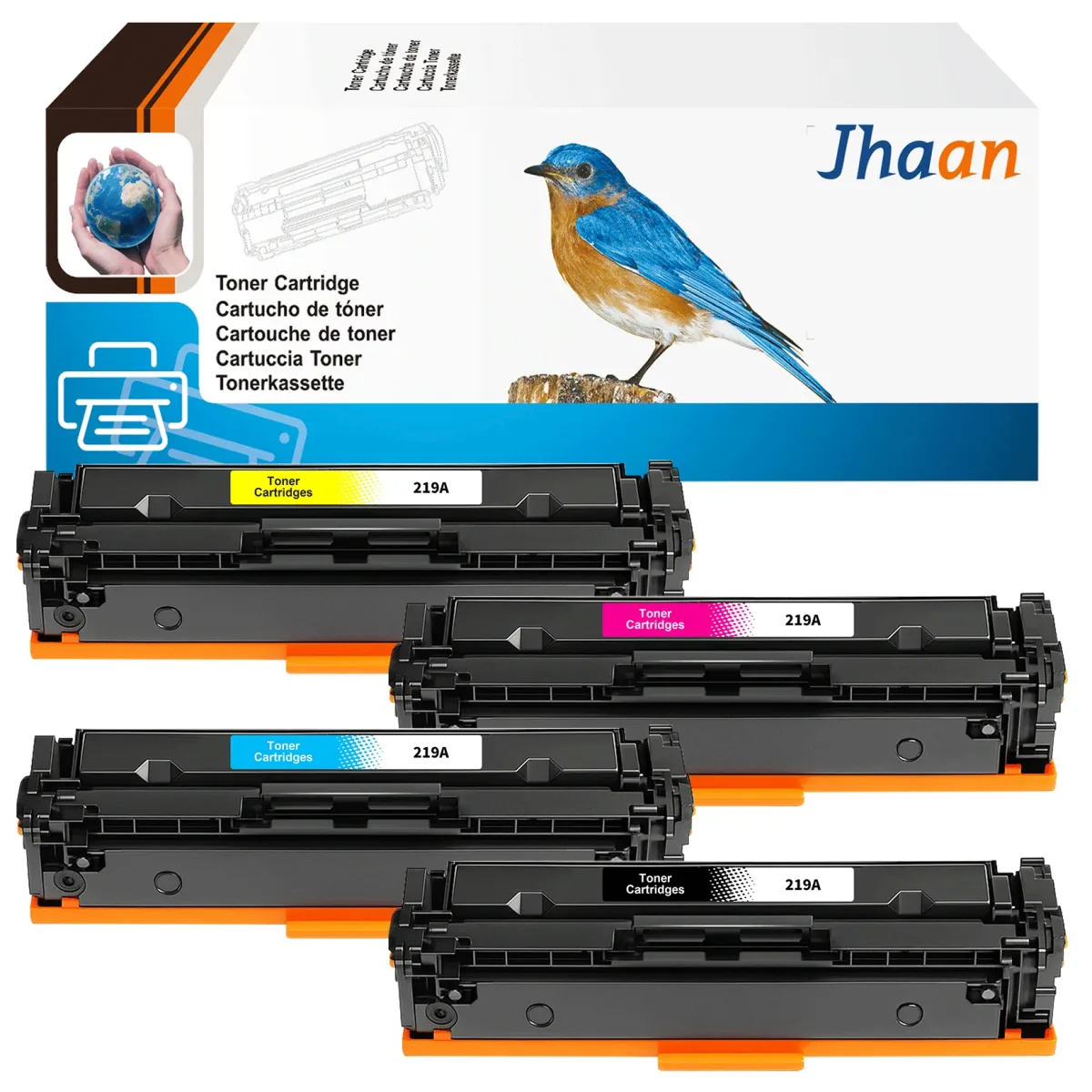 Lot de cartouches de toner couleur avec puce