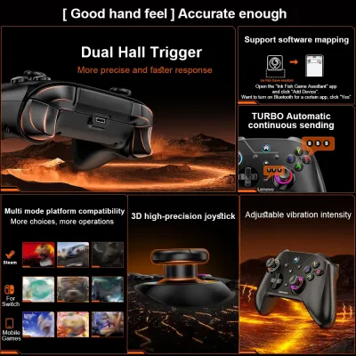 Manette de jeu sans fil Bluetooth à gâchettes Hall – image 2