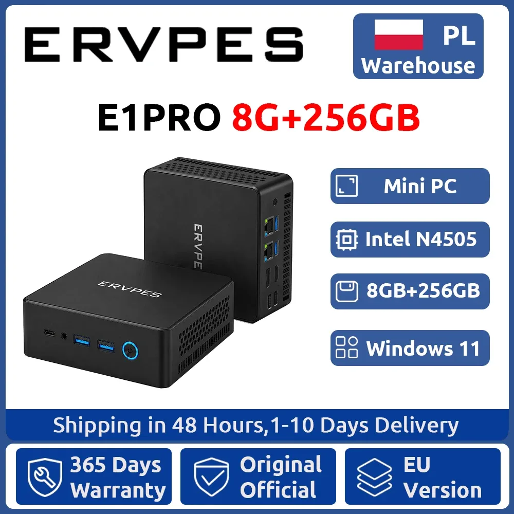 Mini PC de bureau 8 Go de mémoire et SSD 256 Go