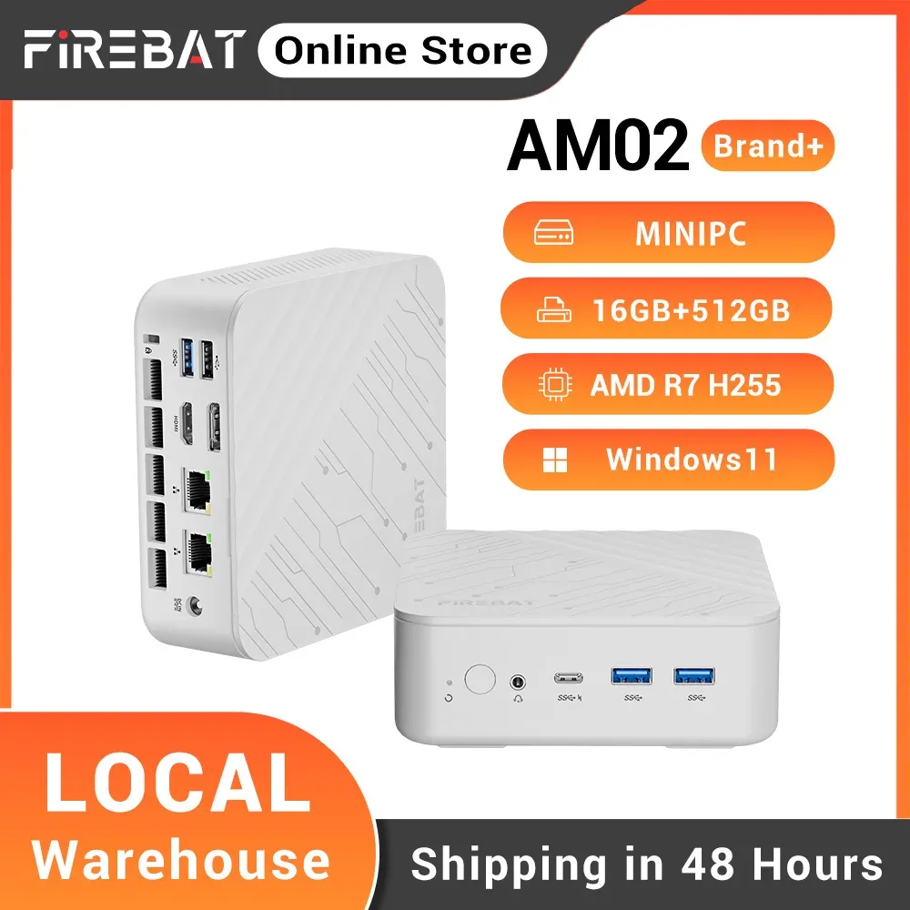 Mini PC de bureau blanc 16 Go et SSD 512 Go