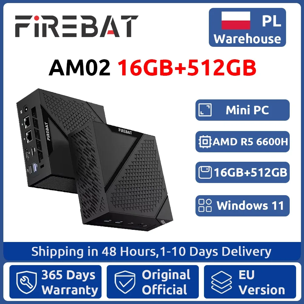 Mini PC de bureau Ryzen 5, 16 Go, SSD 512 Go