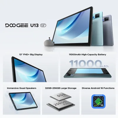 Tablette tactile 2 en 1 Android, écran 33 cm, 256 Go – image 2