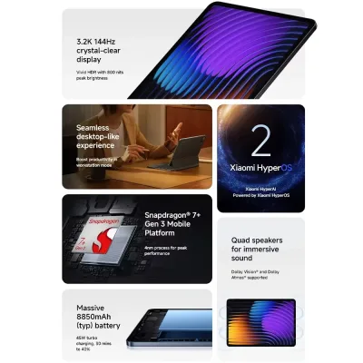 Tablette tactile écran 144 Hz et batterie 8850 mAh – image 3